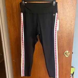 C&C California Black Leggings with Red, Yellow and White Trim BNWT